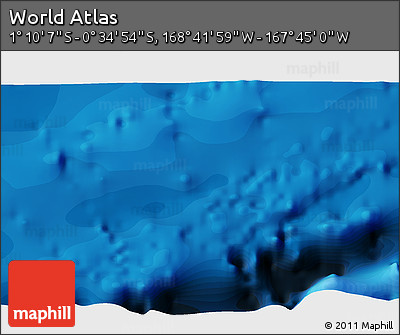 Political 3D Map of the Area around 0° 52' 31" S, 168° 13' 29" W