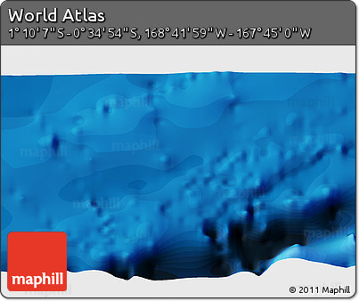 Political 3D Map of the Area around 0° 52' 31" S, 168° 13' 29" W