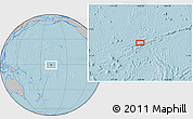 Gray Location Map of the area around 0° 52' 31" S, 168° 13' 29" W, hill shading