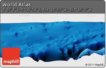 Shaded Relief Panoramic Map of the Area around 0° 52' 31" S, 168° 13' 29" W