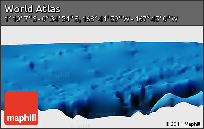 Shaded Relief Panoramic Map of the Area around 0° 52' 31" S, 168° 13' 29" W
