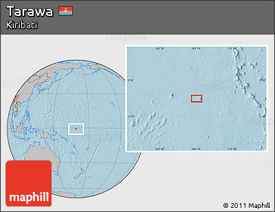 Gray Location Map of Tarawa, hill shading
