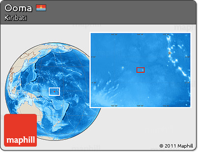 Shaded Relief Location Map of Ooma
