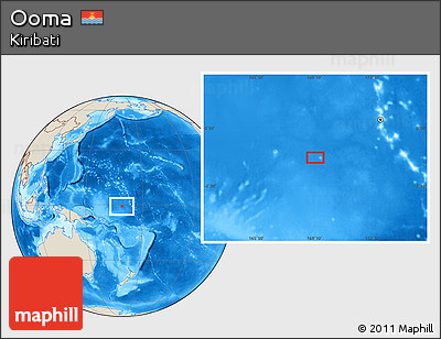 Shaded Relief Location Map of Ooma