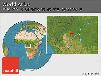 Satellite Location Map of the Area around 0° 52' 31" S, 16° 13' 30" E