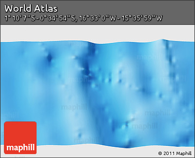 Physical 3D Map of the Area around 0° 52' 31" S, 16° 4' 29" W