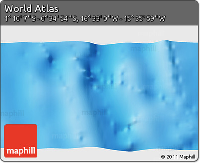 Physical 3D Map of the Area around 0° 52' 31" S, 16° 4' 29" W