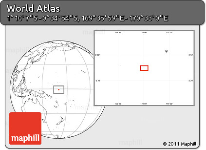 Blank Location Map of the Area around 0° 52' 31" S, 170° 4' 29" E
