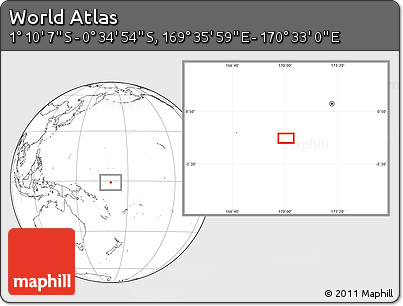 Blank Location Map of the Area around 0° 52' 31" S, 170° 4' 29" E