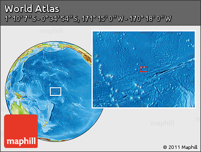Physical Location Map of the Area around 0° 52' 31" S, 170° 46' 30" W