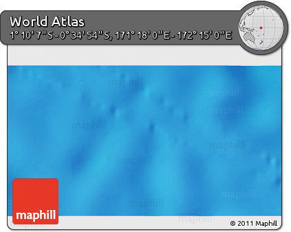 Shaded Relief 3D Map of the Area around 0° 52' 31" S, 171° 46' 30" E