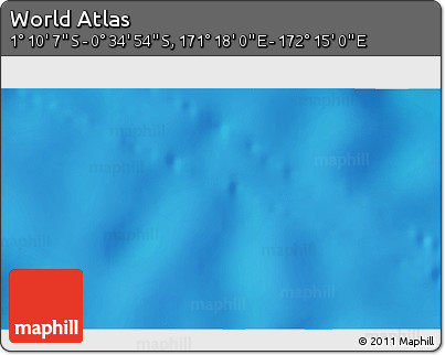 Shaded Relief 3D Map of the Area around 0° 52' 31" S, 171° 46' 30" E