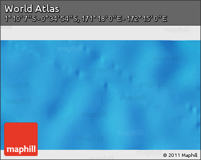 Shaded Relief 3D Map of the Area around 0° 52' 31" S, 171° 46' 30" E