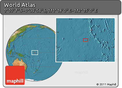 Satellite Location Map of the Area around 0° 52' 31" S, 171° 46' 30" E