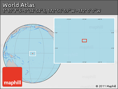 Gray Location Map of the Area around 0° 52' 31" S, 172° 28' 29" W
