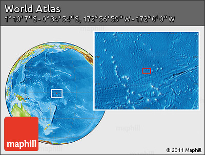 Physical Location Map of the Area around 0° 52' 31" S, 172° 28' 29" W