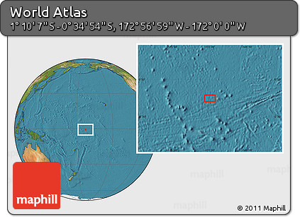 Satellite Location Map of the Area around 0° 52' 31" S, 172° 28' 29" W