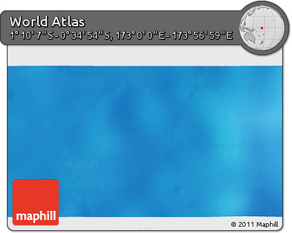 Shaded Relief 3D Map of the Area around 0° 52' 31" S, 173° 28' 29" E