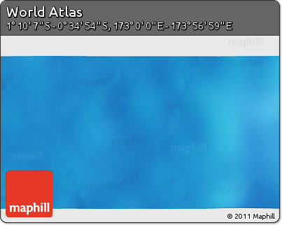 Shaded Relief 3D Map of the Area around 0° 52' 31" S, 173° 28' 29" E