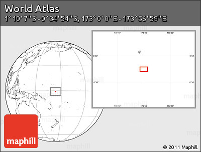 Blank Location Map of the Area around 0° 52' 31" S, 173° 28' 29" E