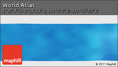 Shaded Relief Panoramic Map of the Area around 0° 52' 31" S, 173° 28' 29" E