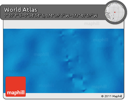 Shaded Relief 3D Map of the Area around 0° 52' 31" S, 174° 10' 30" W