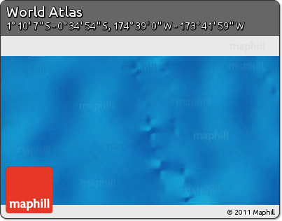 Shaded Relief 3D Map of the Area around 0° 52' 31" S, 174° 10' 30" W
