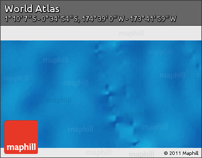 Shaded Relief 3D Map of the Area around 0° 52' 31" S, 174° 10' 30" W