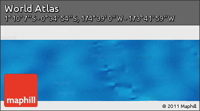 Shaded Relief Panoramic Map of the Area around 0° 52' 31" S, 174° 10' 30" W