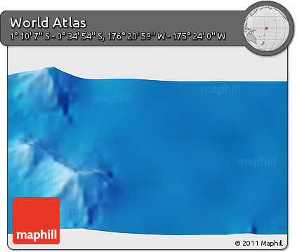 Physical 3D Map of the Area around 0° 52' 31" S, 175° 52' 30" W