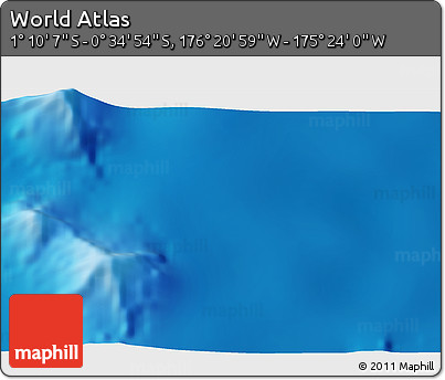 Physical 3D Map of the Area around 0° 52' 31" S, 175° 52' 30" W