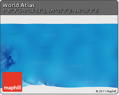 Shaded Relief 3D Map of the Area around 0° 52' 31" S, 176° 1' 30" E