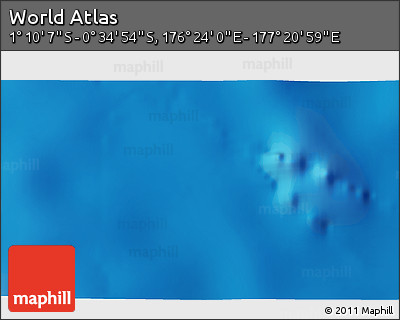 Physical 3D Map of the Area around 0° 52' 31" S, 176° 52' 30" E