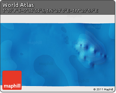 Political 3D Map of the Area around 0° 52' 31" S, 176° 52' 30" E