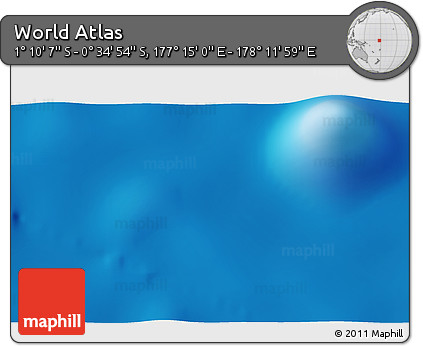 Shaded Relief 3D Map of the Area around 0° 52' 31" S, 177° 43' 29" E