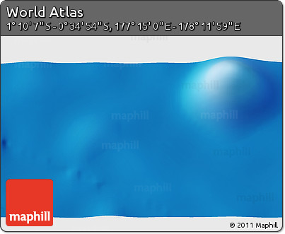 Shaded Relief 3D Map of the Area around 0° 52' 31" S, 177° 43' 29" E