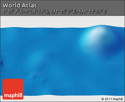 Shaded Relief 3D Map of the Area around 0° 52' 31" S, 177° 43' 29" E
