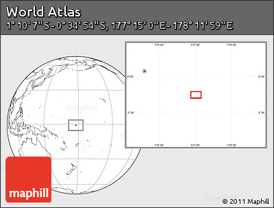 Blank Location Map of the Area around 0° 52' 31" S, 177° 43' 29" E