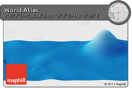 Shaded Relief Panoramic Map of the Area around 0° 52' 31" S, 177° 43' 29" E