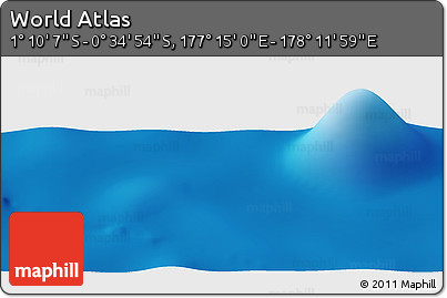 Shaded Relief Panoramic Map of the Area around 0° 52' 31" S, 177° 43' 29" E