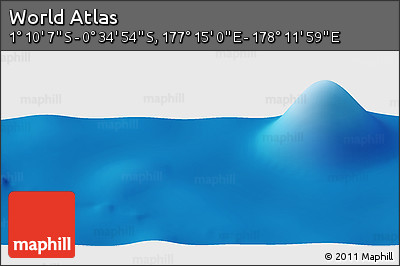 Shaded Relief Panoramic Map of the Area around 0° 52' 31" S, 177° 43' 29" E