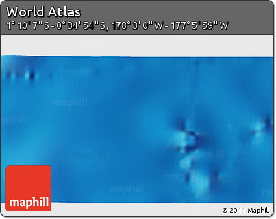 Shaded Relief 3D Map of the Area around 0° 52' 31" S, 177° 34' 29" W