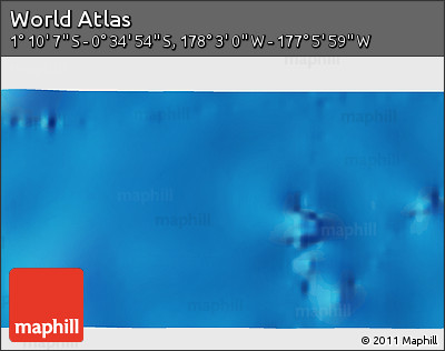 Shaded Relief 3D Map of the Area around 0° 52' 31" S, 177° 34' 29" W