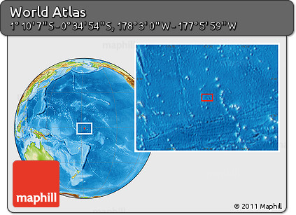 Physical Location Map of the Area around 0° 52' 31" S, 177° 34' 29" W