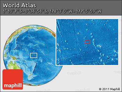 Physical Location Map of the Area around 0° 52' 31" S, 177° 34' 29" W