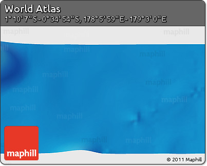 Shaded Relief 3D Map of the Area around 0° 52' 31" S, 178° 34' 29" E