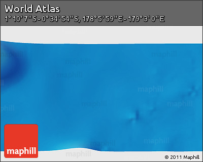 Shaded Relief 3D Map of the Area around 0° 52' 31" S, 178° 34' 29" E