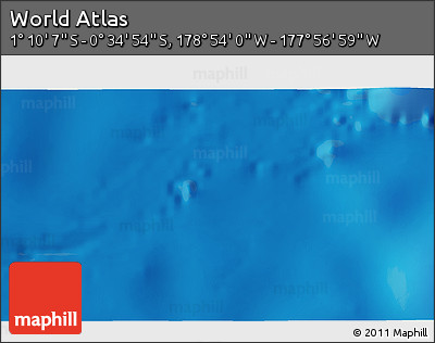 Physical 3D Map of the Area around 0° 52' 31" S, 178° 25' 30" W