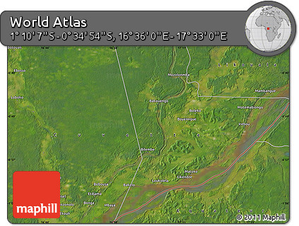 Satellite Map of the Area around 0° 52' 31" S, 17° 4' 30" E