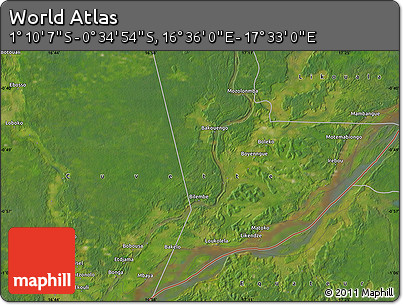 Satellite Map of the Area around 0° 52' 31" S, 17° 4' 30" E